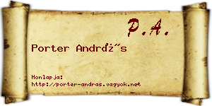 Porter András névjegykártya